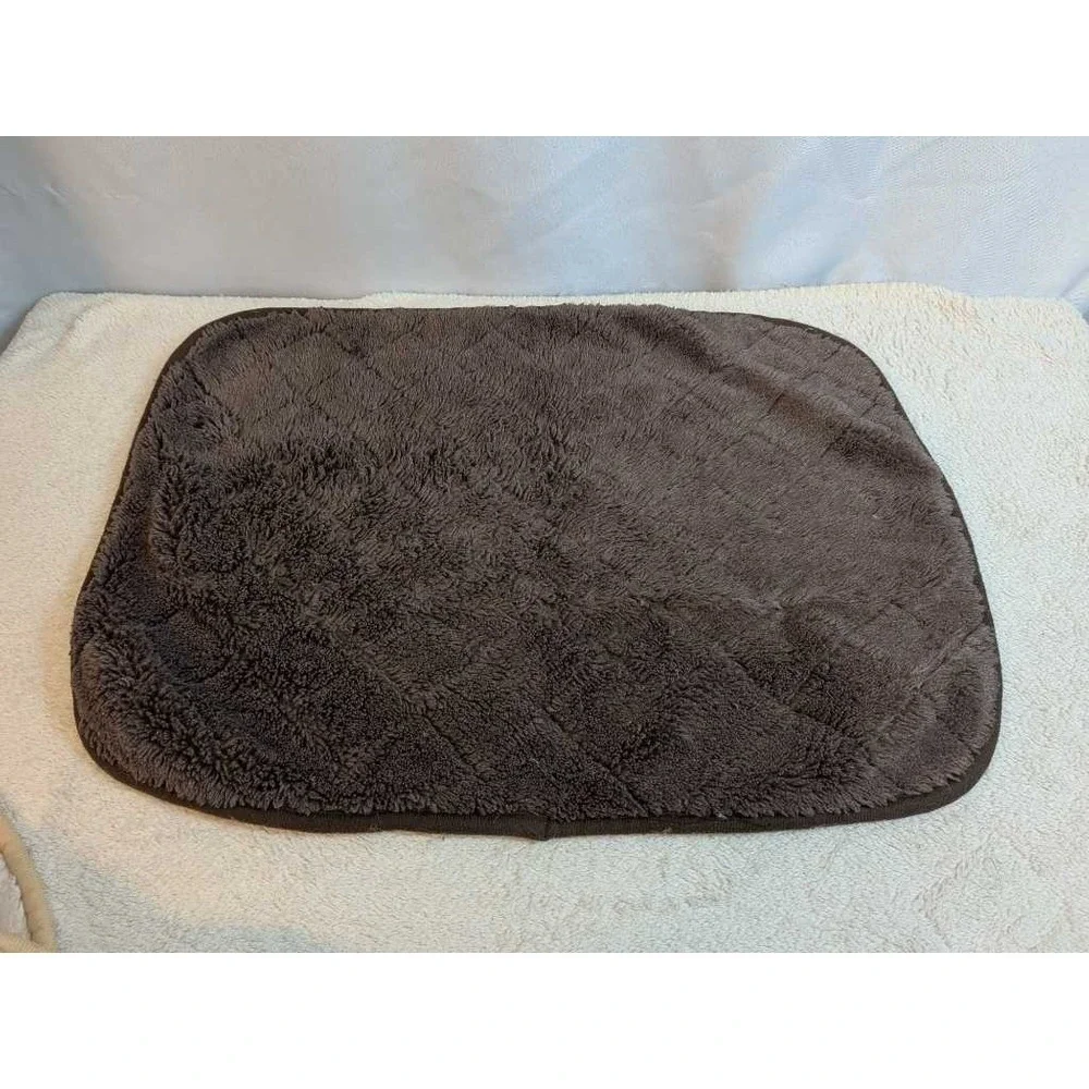 Plush Pet Mats Leopard Brown Cream Reversible Cozy Soft Bed Pad